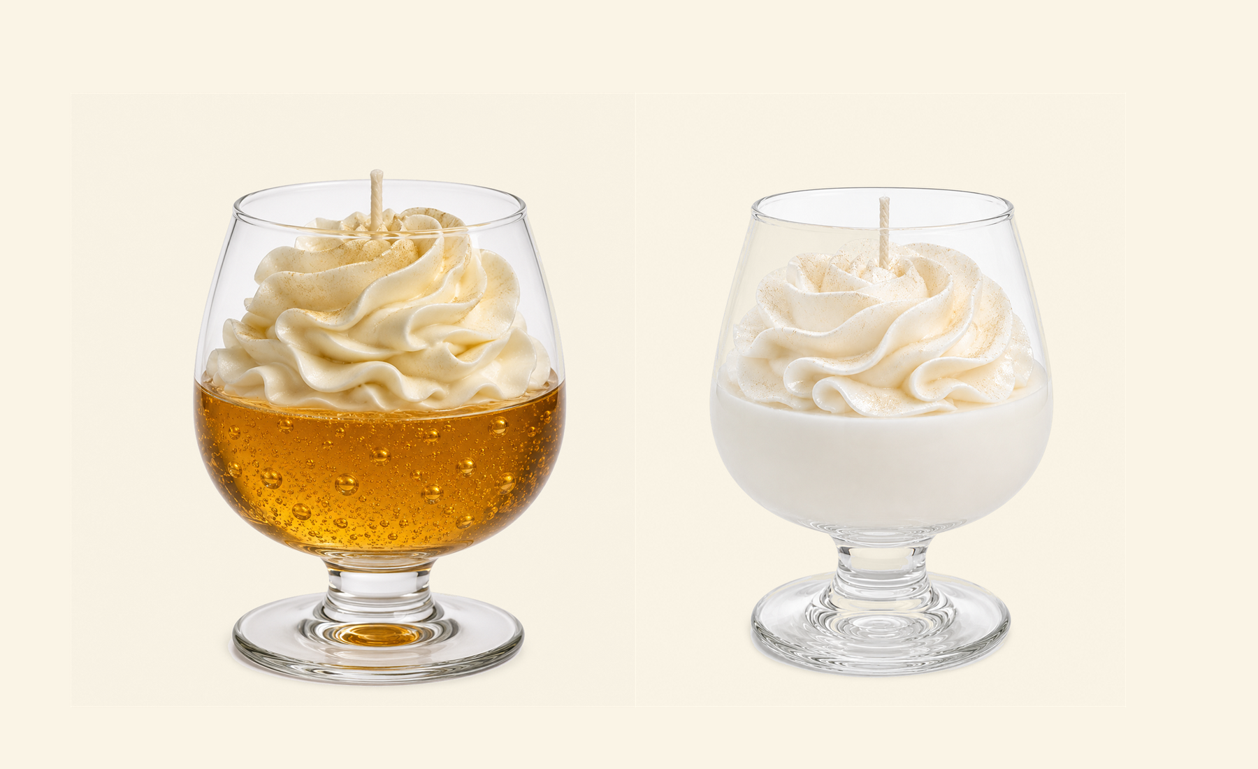 CINLAQUÍN Vanilla Dorée and Ivory Reverie candles
